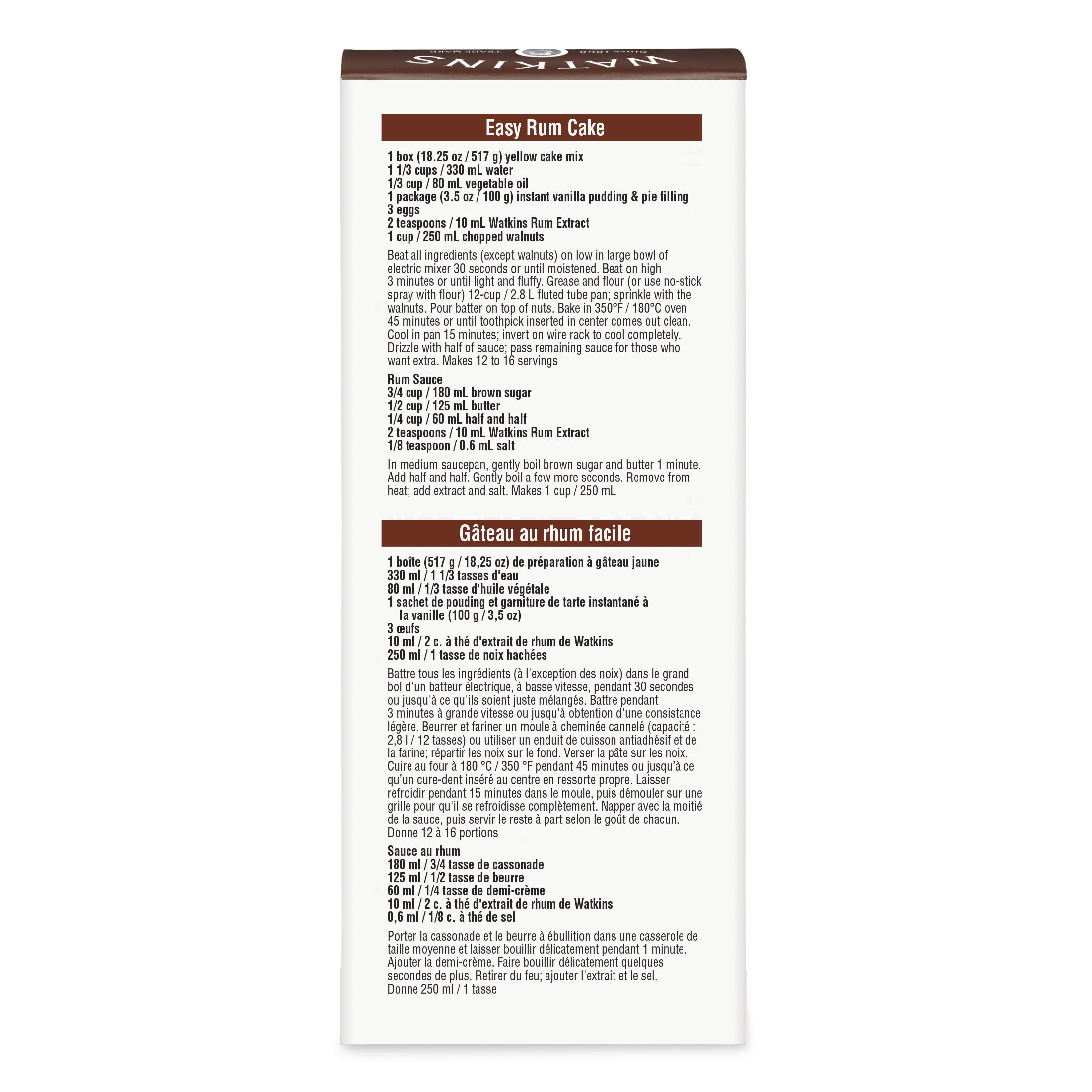 (2 pack) Watkins Rum Extract with Other Natural Flavors, 2 oz (Shelf Stable, plastic container)