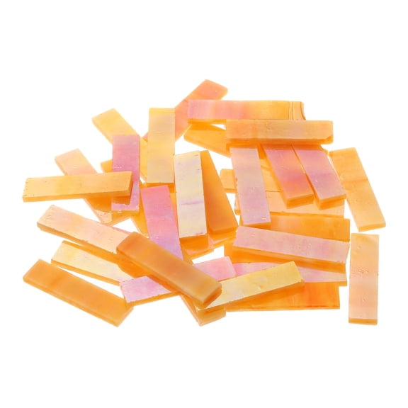 Stained Glass Strip, Iridescent Orange Mosaic Tiles 100g/3.53 oz