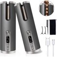 thumbnail image 1 of 1pc Cordless Automatic Curling Iron, Portable Cordless Curling Irons, Hair Curler, with LCD Display, USB Rechargeable Hair Curler, 6 Adjustable Temperature, Ceramic Curler. (gray), 1 of 5