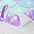 thumbnail image 5 of Erosebridal Mermaid Princess Quilt Full for Boys Girls, Purple Fish Scales Full Bedspread Sets, 3-Piece, 5 of 7