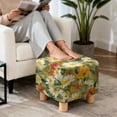 thumbnail image 4 of TSOVTHRID Floral Oil Painting Print Ottoman Cover Square, Stretch Ottoman Slipcover Square Removable Soft Storage Ottomans Foot Rest Cover with Elastic Bottom, 4 of 6