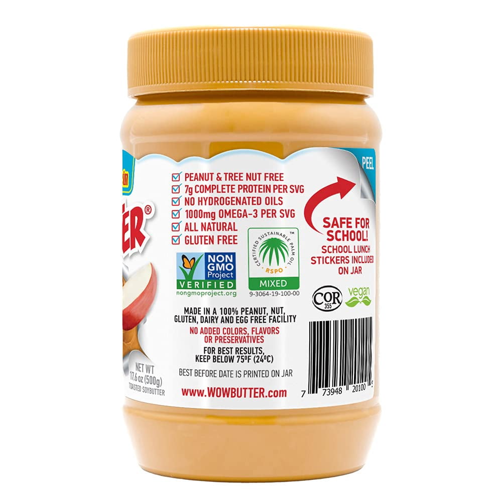 (Pack of 6) Wowbutter Peanut Free, Creamy, 17.6 oz