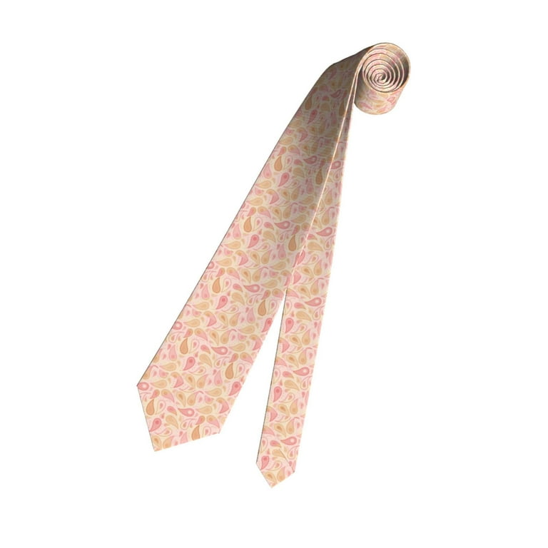 XMXY Pastel Paisley Pattern Mens Necktie Ties , Romantic Formal Bussiness  Wedding Party Printed Tie 