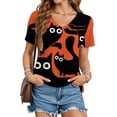 thumbnail image 6 of Yopmin Cat Shirts for Women V Neck Fashion Graphic Tees Cute Casual Clothes Short Sleeve for Travel Dating Commuting, 6 of 6