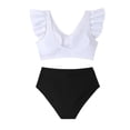 thumbnail image 3 of Women's Swimsuit Two Piece Swimsuit High Waist Ruffled Strap Set plus Size Bathing Suits for Women with Shorts Swim Trunks for Women with Pockets Womens Bathing Suits plus Size Shorts Swim Suites, 3 of 6