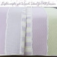 thumbnail image 4 of Lilac Purple Green Stripe Polka Dot Checker White Ruffle Patchwork Cotton Queen Reversible Quilt Bedding Set, 4 of 6