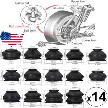 Prothane Universal Tie Rod End Boots .590X1.375in - Red - Walmart
