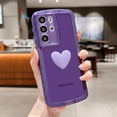thumbnail image 3 of Compatible with Samsung Galaxy S21 Ultra Phone Case Women Cute 3D Love Heart Case Camera Lens Protection Soft Shockproof Clear Case for Galaxy S21 Ultra 6.8 inch (Purple), 3 of 6