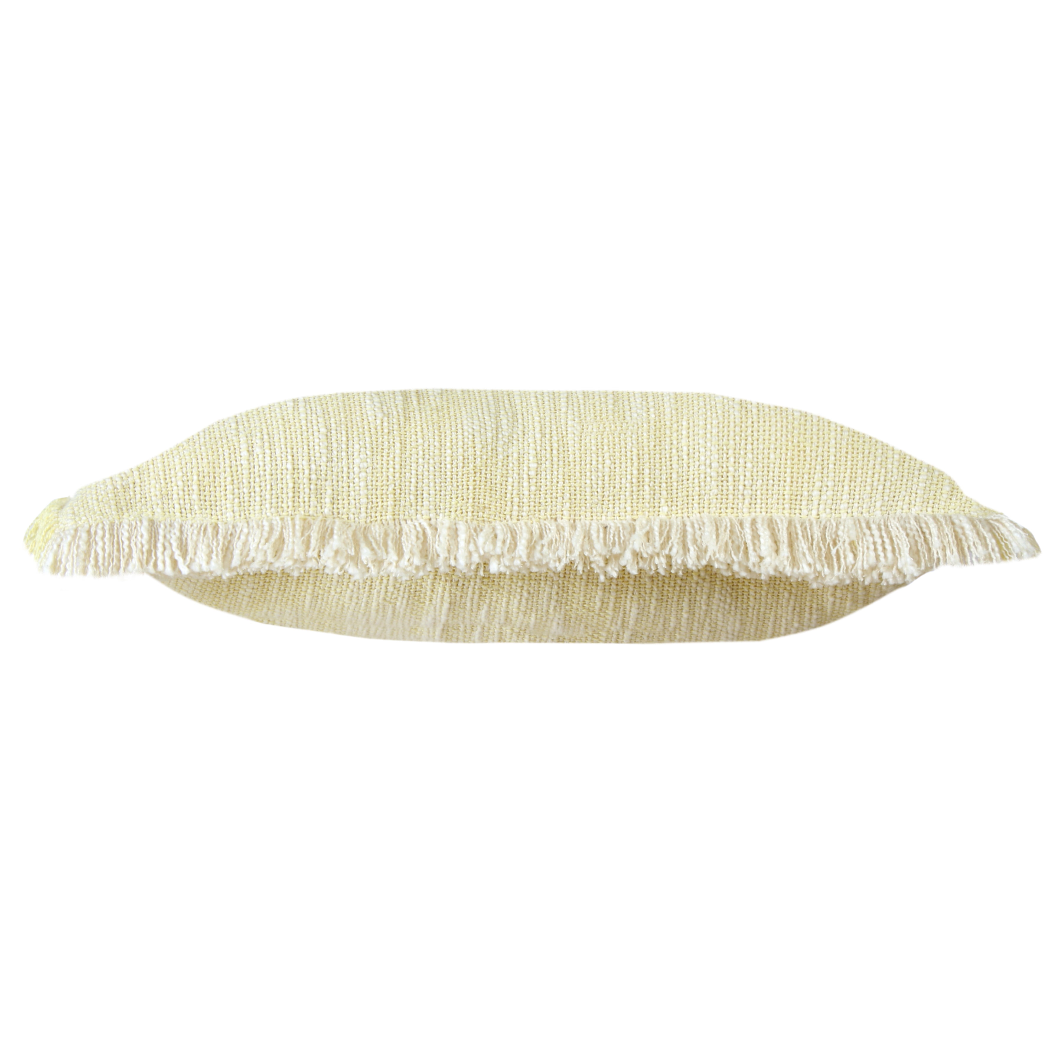Harlow Hill Bennett 20" x 20" Striped Cotton Adult Decorative Feather Filled Pillow, Pale Yellow/White