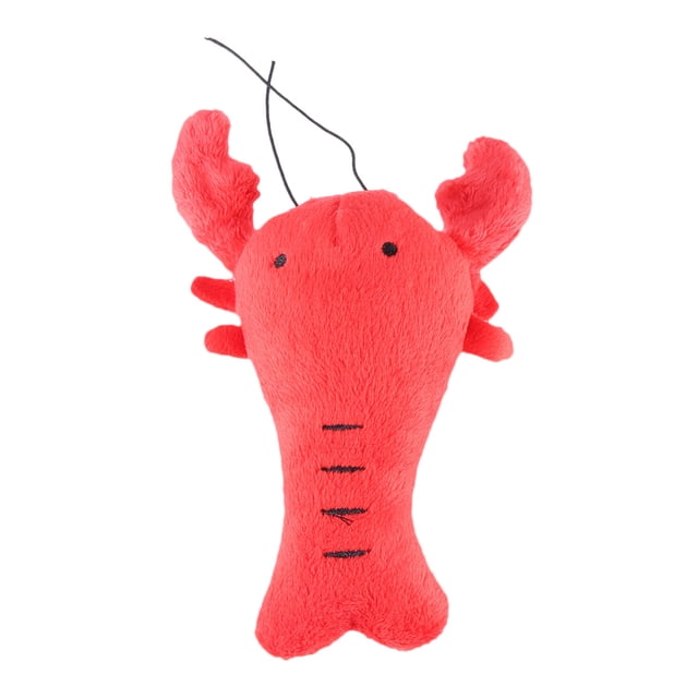 1 pieza de juguetes de peluche suave para perros, juguetes de langosta de dibujos animados para perros, suministros para perros (rojo)