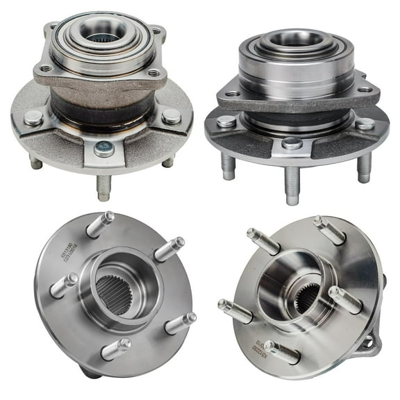 Detroit Axle - 4pc Wheel Bearing Hubs for 2005 Chevy Equinox 2006 Pontiac Torrent 2002-2007 Saturn Vue [Non-ABS Models] Wheel Bearing Hubs Assembly Front and Rear Replacement