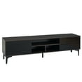 thumbnail image 3 of uhomepro TV Stand for TVs up to 70", Living Room Entertainment Center with RGB LED Lights and Storage Shelves Furniture, High Gloss TV Cabinet Console Table, Quick Assemble, Dark Brown+Black, 3 of 13
