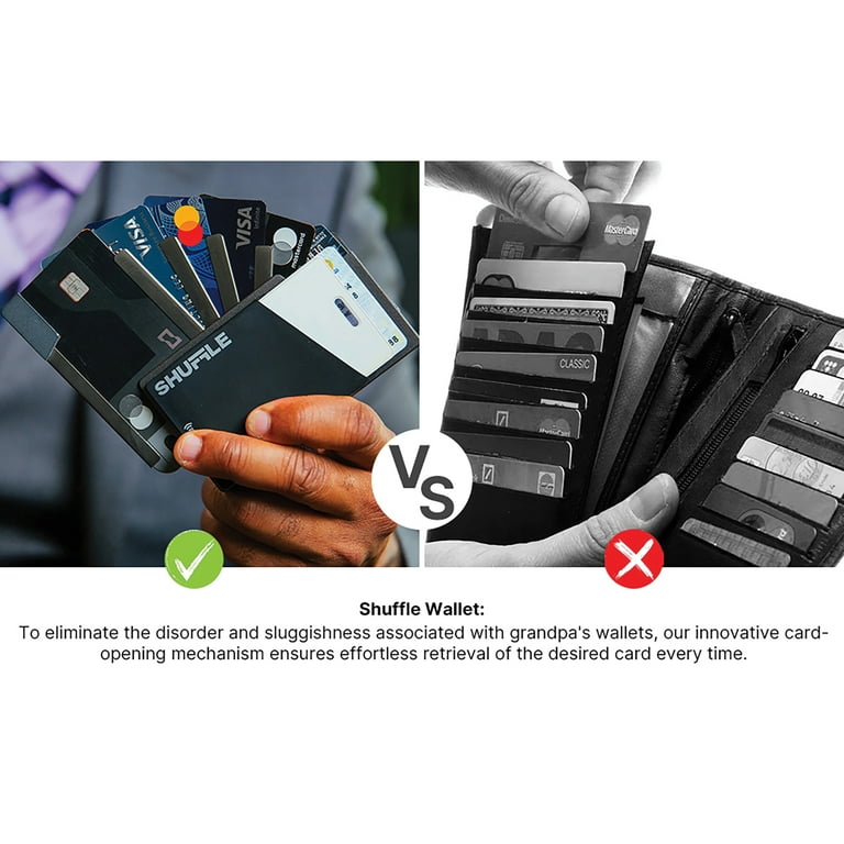 Shuffle Wallet 1.0 Card Holder, Slim, Minimalist Design with