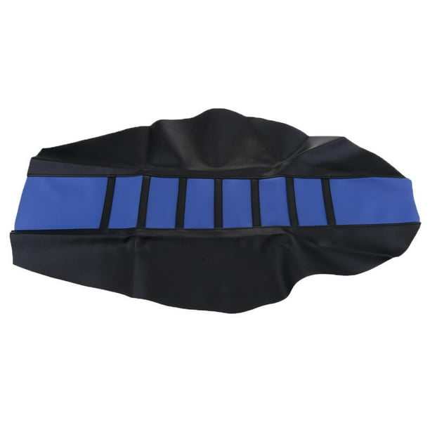 Funda de asiento suave con agarre cómodo para motocicleta a rayas Azul