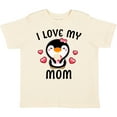 thumbnail image 3 of Inktastic I Love My Mom with Cute Penguin and Hearts Girls Toddler T-Shirt, 3 of 5