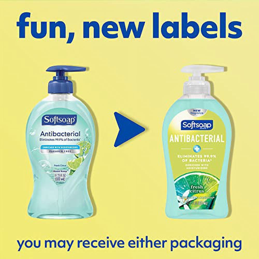 Softsoap Antibacterial Liquid Hand Soap, Fresh Citrus - 11.25 Fluid Ounce (6 Pack)