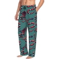 thumbnail image 2 of Uemuo Snake And Rose Pattern Men's Wide Leg Palazzo Lounge Pants with Pockets Light Weight Loose Comfy Casual Pajama Pants-X-Large, 2 of 9