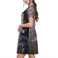 thumbnail image 2 of Disketp Black Dragon Cliff Dawn para Vestido de Manga Corta para Mujeres, Vestidos de Verano para Mujeres, Casual y Holgado para la Playa, 2 of 6
