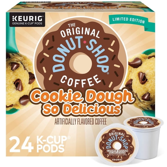 The Original Donut Shop Cookie Dough So Delicious Medium Roast Keurig K-Cup Coffee Pods - 24ct