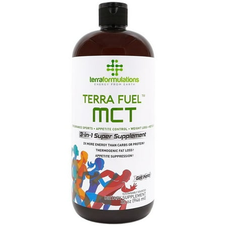 Terra Fuel MCT Oil, 70% C8 Caprylic Acid, 2X More Efficient, Best Value Amazon, 3-in-1 Ketogenic Supplement, Proven for Endurance Sports, Appetite Control, Weight Loss, 30% C10 capric 32 oz 32 oz (Best Cortisol Control Supplement)