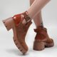 thumbnail image 3 of Zapatos Botines de mujer Zapatos de mujer botas con estampado de a la suela gruesa botas de tacón grueso para mujer botas transpirables de con punta redonda y tacón grueso para mujer (Brown 8.5), 3 of 7