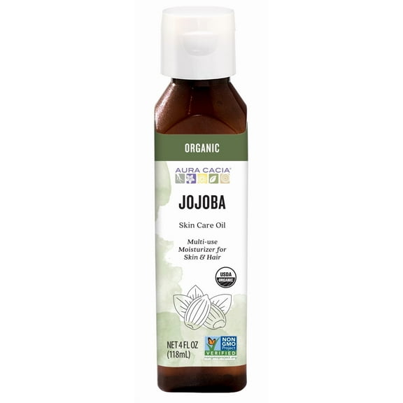 Aura Cacia Certified Organic Jojoba Skin Care Oil, 4 fl oz