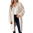 thumbnail image 2 of Women's Open Front Long Cardigan Chunky Knit Jacket Oversized Coatigan Coat, 2 of 6