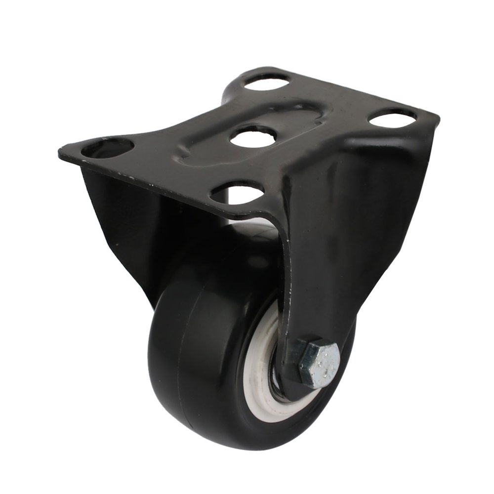 Unique Bargains 2inch Dia Rubber Wheel Trolley Top Plate Mounted Rigid