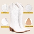 thumbnail image 6 of Wide Calf Cowboy Boots for Women Embroidered Cowgirl Boots Mid Calf Women's Western Cowboy Boot Fashion Pointy Toe Cowgirl Boot Pull on, 6 of 6