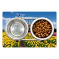 thumbnail image 1 of Windmill Pet Mat for Food and Water, Rustic Dutch Landscape with Colorful Yellow Tulips in the European Countryside, Non-Slip Rubber Mat for Dogs and Cats, 18" X 12", by Ambesonne, 1 of 2