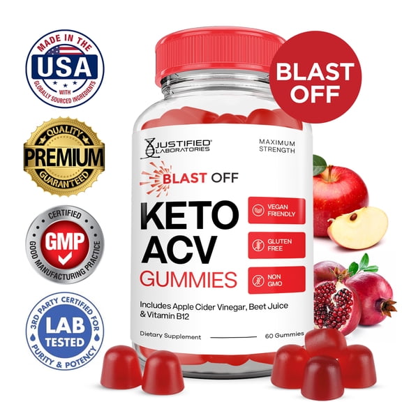 Blast Off Keto ACV Gummies 1000MG Dietary Supplement 60 Gummys