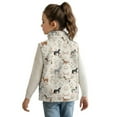 thumbnail image 2 of Xoenoiee Horse Butterfly Floral Print Toddler Girls Fleece Vest Kids Polar Fleece Zipper Jacket Sleeveless Fall Winter Warm Outerwear with Pockets, 4T, 2 of 7