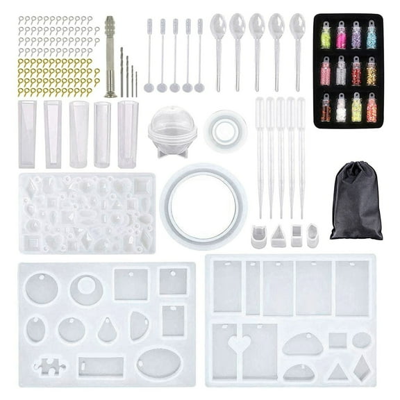 148 Pieces Resin Jewelry Making Kit, Silicone Casting Mold for Beginners with , Resin Kits and Tools Set