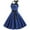 Dark Blue, variant on ICHUANYI New Trending Womens A Line Flare Vintage Dress Halter BowKnot Prom Short Sleeve Polka Printing Summer