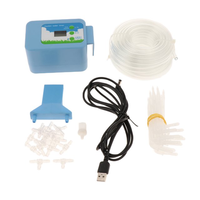 Temporizador de agua para jardín Sistema de bomba LED de riego automático Temporizador de agua Riego por goteo Herramienta de riego automático