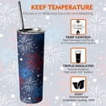 thumbnail image 5 of Patriotic Tumbler 20oz American Flag Tumbler Travel Coffee Mug Skinny Tumblers with Lid and Straw Stainless Steel Insulated Cups 4th of July Gifts for Women and Men, 5 of 6