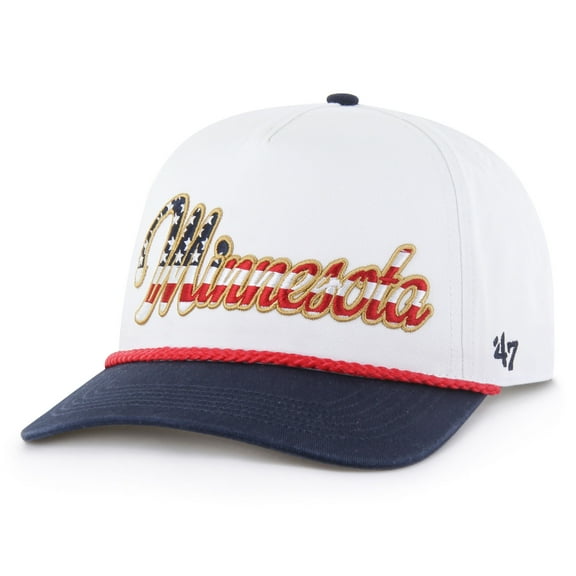 Men's '47 White Minnesota Vikings Patriotic Overhand Hitch Adjustable Hat