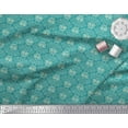 thumbnail image 3 of Soimoi Green Modal Satin Fabric Filigree Damask Print Fabric by the Yard 42 Inch Wide, 3 of 3