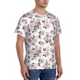 thumbnail image 4 of Yiaed Rose Flowers Print Mens Short Sleeve Tight Fit T-Shirt, Crewneck Casual Tee-Small, 4 of 5