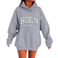 thumbnail image 2 of Womens 2025 Fall Hooded Sweatshirts Crew Neck Hoodies Letter Printed Casual Long Sleeve Lightweight Loose Pullover Top, 2 of 4