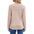 thumbnail image 5 of UVN V Neck Blouses for Women Button Long Sleeve Shirts Dressy Casual Fall Sweaters Tunic Tops, 5 of 9