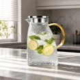 thumbnail image 6 of Hammered Glass Pitcher 1800ml Heat-Resistant Cold Water Carafe with Lid, Leakproof Iced Tea Jug for Fridge, Durable Home Beverage Dispenser, 6 of 7