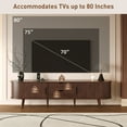 thumbnail image 4 of 70 Inch Mid Century Modern TV Stand with Tambour Doors, for Up to 80 Inch TVs, Entertainment Console with Power Outlet & Drawers, Dark Brown Media Center for Living Room, 4 of 12