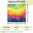 thumbnail image 2 of Colorful Tie Dye Pattern Square Fitted Tablecloth with Elastic Edge,Square Table Cover,Washable Elastic Table Cover for Home Kitchen Party Decor 34"x34", 2 of 6