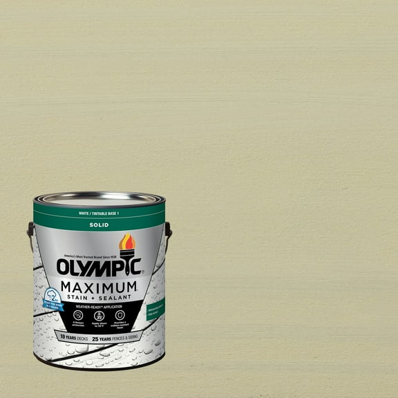 Olympic Maximum 1 Gallon SC-1057 Outside White Solid Color Exterior Stain and Sealer in One
