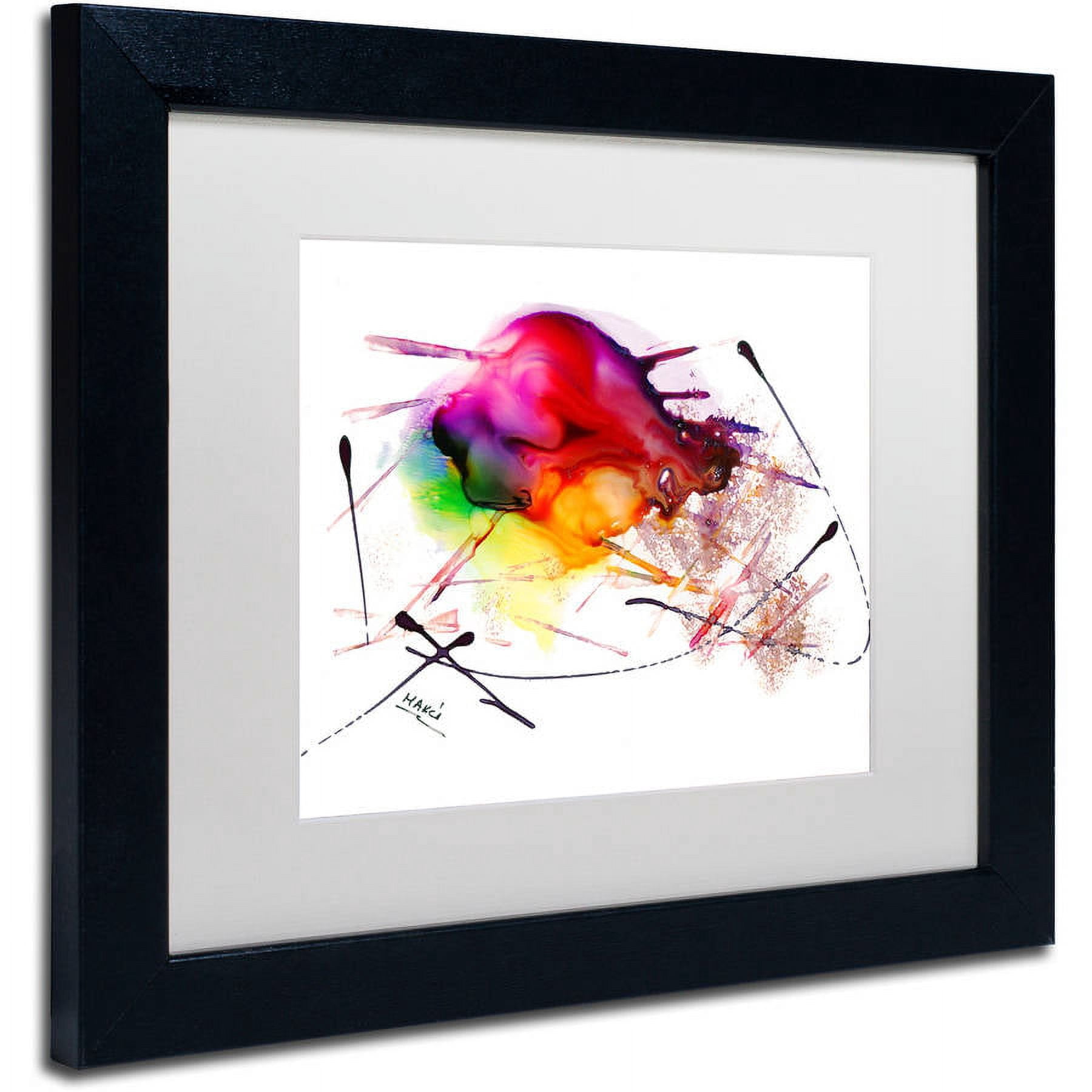 Trademark Fine Art "Abstract 02" Canvas Art by Mako, White Matte, Black Frame