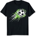 thumbnail image 2 of 100% Cotton Soccer Ball Green Splash Design T-Shirt, 2 of 5