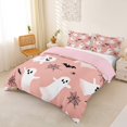 thumbnail image 2 of Homewish Happy Halloween Ghost Duvet Cover Queen,Silhouette Bat Web Print Queen Bedding,Light Pink Black,Pink Reversible,3-Piece,1 Duvet Cover and 2 Pillowcases, 2 of 6