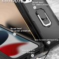 thumbnail image 4 of Dteck Back Case For Apple iPhone 13 Pro, Ring Stand Shockproof Hybrid Hard PC Soft Silicone Bumper Heavy Duty Shockproof Three Layer Drop Protective Girls Boy Cute Phone Case(Black), 4 of 7