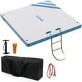 thumbnail image 2 of Bingirl Water Inflatable PVC Floating Platform in White with Sky Blue Trim - Bottom Right Three-Color Gradient, 3 to 1.8m, 2 of 6